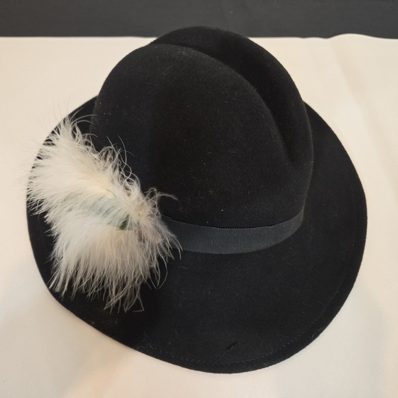 Lancaster Accessories - Vintage Lancaster 100% Wool Hat With Feather